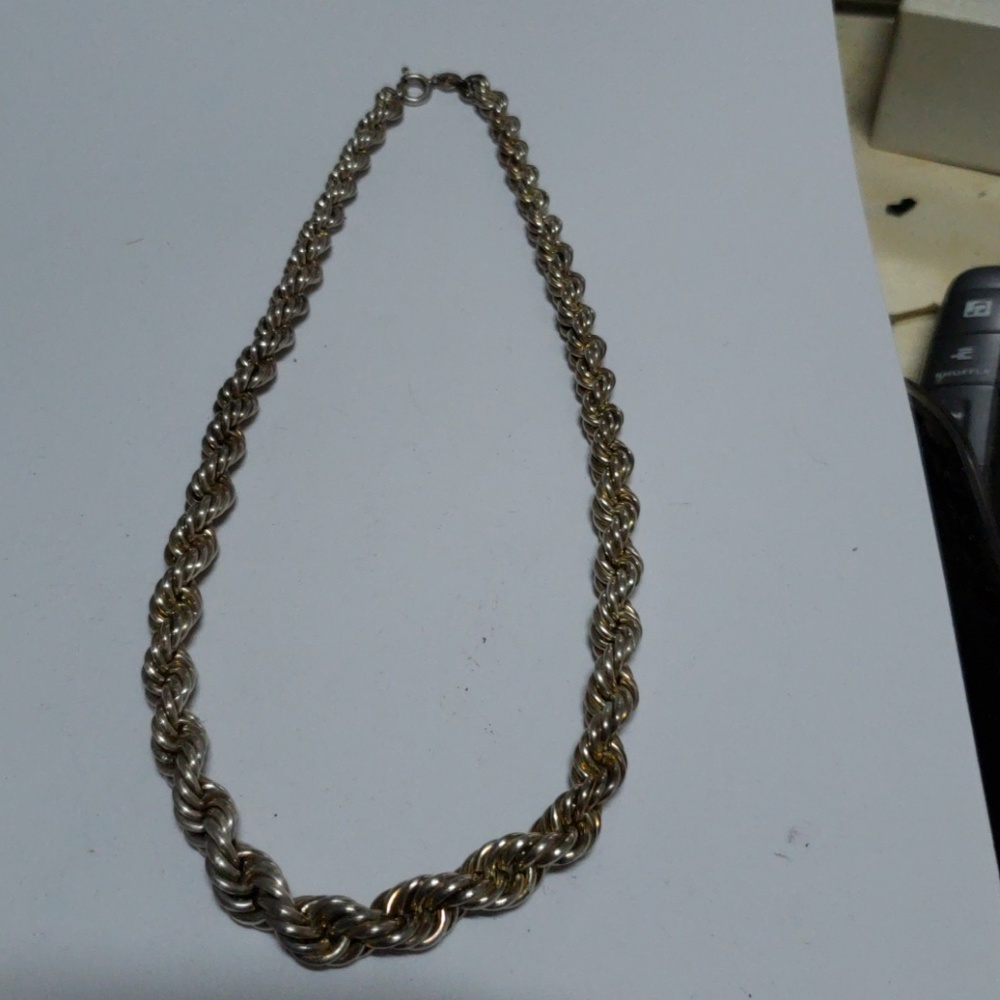 Silver rope choker